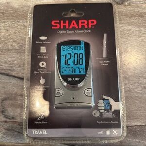 Sharp Digital Travel Alarm Clock - Grey New in package